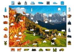 Wooden city Dřevěné puzzle Santa Maddalena, Dolomity, Itálie 2v1, 1010 dílků EKO