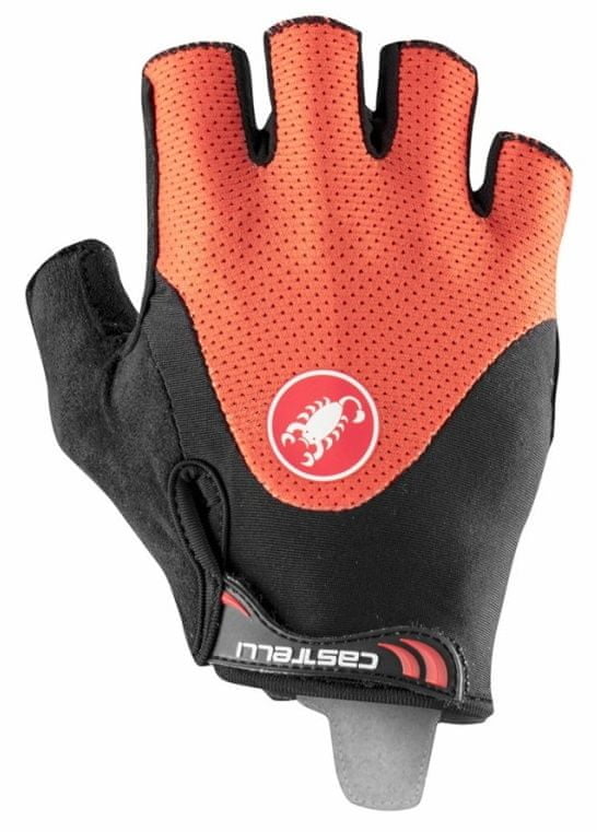 Castelli Pánské cyklistické rukavice Arenberg Gel 2 Glove Fiery Red/Black černá/tmavě červená L