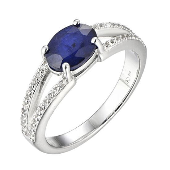 Brilio Silver Nádherný stříbrný prsten se safírem Precious Stone SR09004B