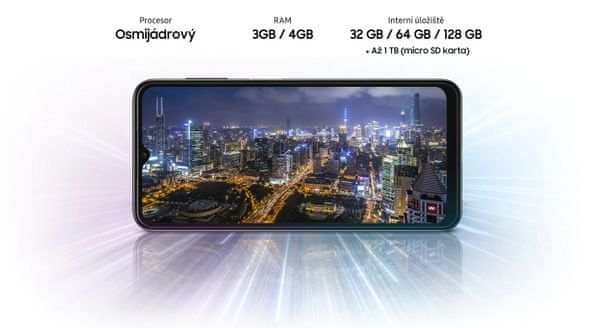 Samsung Galaxy A13, telefon chytrý výkonný telefon smarphone HD+ rozlišení výkonný smartphone výkonný čipset výkonný procesor bleskový internet stabilizace obrazu