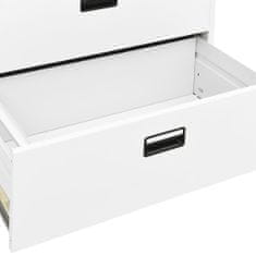 Vidaxl Kancelářská skříň bílá 90 x 46 x 134 cm ocel
