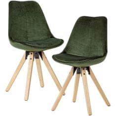 Bruxxi Jídelní židle Ruby (SET 2 ks), zelená
