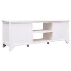 Greatstore TV stolek bílý s patinou 108x30x40 cm masivní dřevo pavlovnie
