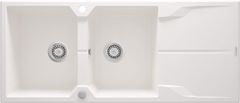 BPS-koupelny Dřez Andante Flush 2 komory + odkapávač , granit - ZQN A213 alabastr