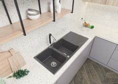 BPS-koupelny Dřez Andante Flush 2 komory + odkapávač , granit - ZQN 5213 béžový