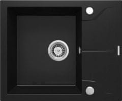 BPS-koupelny Dřez Andante Flush s odkapávačem, granit - ZQN N11A černý