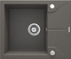BPS-koupelny Dřez Andante Flush s odkapávačem, granit - ZQN T11A antracit metalic