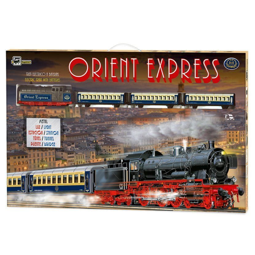 Pequetren ORIENT Express se stanicí, mostem a tunelem