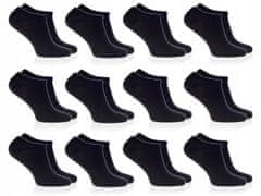 Aleszale 12x PÁR BAVLNĚNÝCH Ponožek Dámské 38-42 - Černá