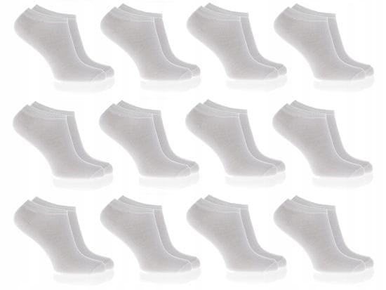 Aleszale 12x PÁR BAVLNĚNÝCH Ponožek Dámské 38-42 - Bílý