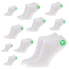 Aleszale 10x Bambusové nízké ponožky Pohodlné pánské ponožky 40-43 - bílé 