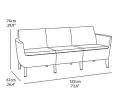 KETER SALEMO 3 seater sofa grafit