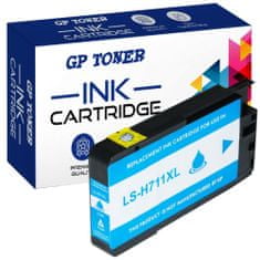GP TONER Kompatiblní inkoust pro HP 711XL DesignJet T120 T130 T520 36 Inch 24 Inch azurová