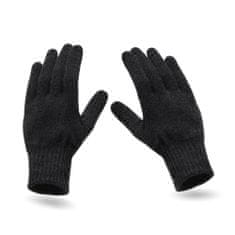 NANDY Pánský zimní komplet: čepice + komínek + rukavice - tmavě šedá