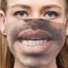02U Zábavná maska na obličej 3D potisk - úsměv s vousy