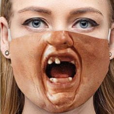 02J Zábavná maska na obličej 3D potisk - zuby