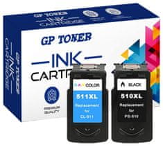 GP TONER 2x Kompatiblní inkoust pro Canon PG-510 CL-511 Pixma IP2700 MP230 MP270 MP490 MX320 MX350 MX410 sada