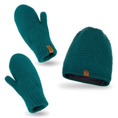 NANDY Sada rukavic + zimní čepice pro ženy - námořní
