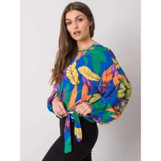 Ex moda Dámská halenka oversize AINARA modrá EM-BZ-001N-3.71P_377631 Univerzální