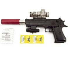 INTEREST pistole s laserem na vodní kuličky s náboji 9 - 11 mm. 33cm.