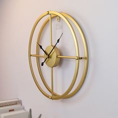 Designové nástěnné hodiny LUX Gold 60cm