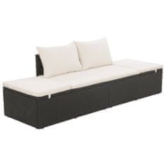 Vidaxl Zahradní postel černá 195 x 60 cm polyratan