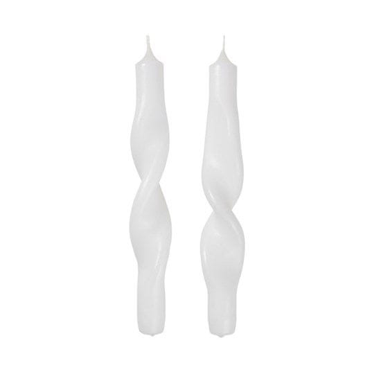 Broste , Sada kroucených svíček Twist, 2ks, v.23 cm | bílá 40910011