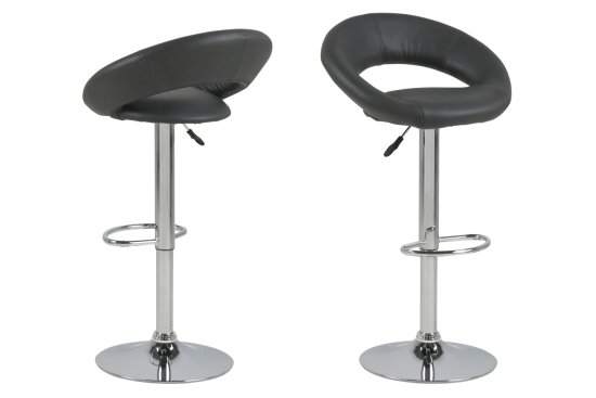 Design Scandinavia Barová židle Plump, syntetická kůže, šedá
