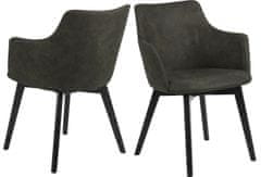 Design Scandinavia Jídelní židle Bella (SET 2ks), tkanina, zelená