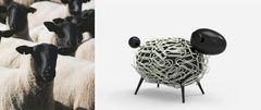 Design Nest Sheepi - magnetický stolní organizér na kancelářské sponky, černý