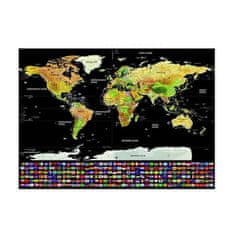 MG World Map stírací mapa světa s vlajkami 82 x 59 cm