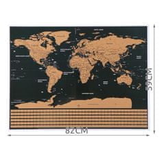 MG World Map stírací mapa světa s vlajkami 82 x 59 cm