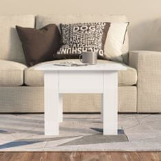 Greatstore Konferenční stolek bílý vysoký lesk 55 x 55 x 42 cm dřevotříska