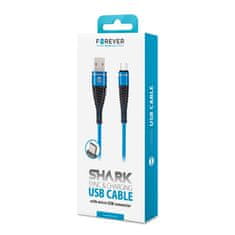 Forever GSM045627 micro-USB kabel Shark blue 1m 2A, modrá