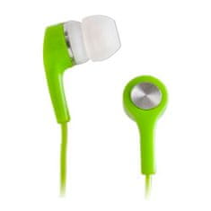 setty. štuplová stereo sluchátka do uší 1m zelená GSM022091