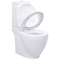 Greatstore Keramické WC kulaté spodní odpad bílé