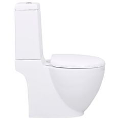 Greatstore Keramické WC kulaté spodní odpad bílé