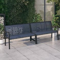 Greatstore Dvojitá zahradní lavice 251 cm ocel a WPC černá