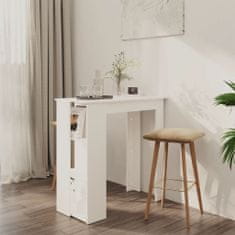 Vidaxl Barový stůl s regálem bílý 102 x 50 x 103,5 cm dřevotříska