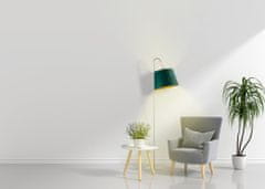 LYSNE.PL TALLIN GOLD moderní stojací lampa do obývacího pokoje, bílý rám, tmavě modrá
