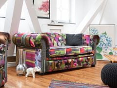 Beliani Prošívaná patchwork fialová čalouněná sedačka CHESTERFIELD