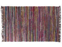 Beliani Krátkovlasý tmavý barevný bavlněný koberec 140x200 cm DANCA