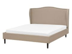 Beliani Čalouněná béžová postel 140x200 cm COLMAR