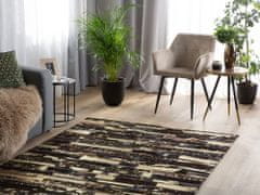 Beliani Hnědozlatý patchwork koberec z hovězí kůže 160x230 cm ARTVIN