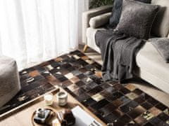 Beliani Hnědozlatý patchwork kožený koberec 200x300 cm BANDIRMA