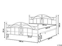 Beliani Černá zdobená kovová postel 180x200 cm ANTLIA