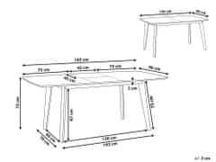 Beliani Rozkládací bílý kuchyňský stůl 150/195 x 90 cm SANFORD