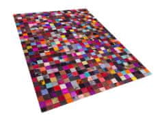 Beliani Pestrobarevný patchwork kožený koberec 160x230 cm ENNE