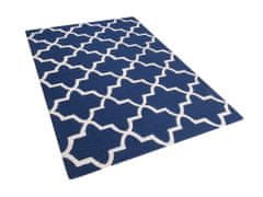 Beliani Modrý bavlněný koberec 140x200 cm SILVAN