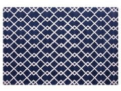 Beliani Modrý geometrický koberec 140x200 cm SERRES